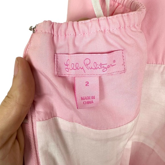 Lilly Pulitzer NWT Willa Garden Dress Embroidery Shell Pink Size 2 - Picture 7 of 14
